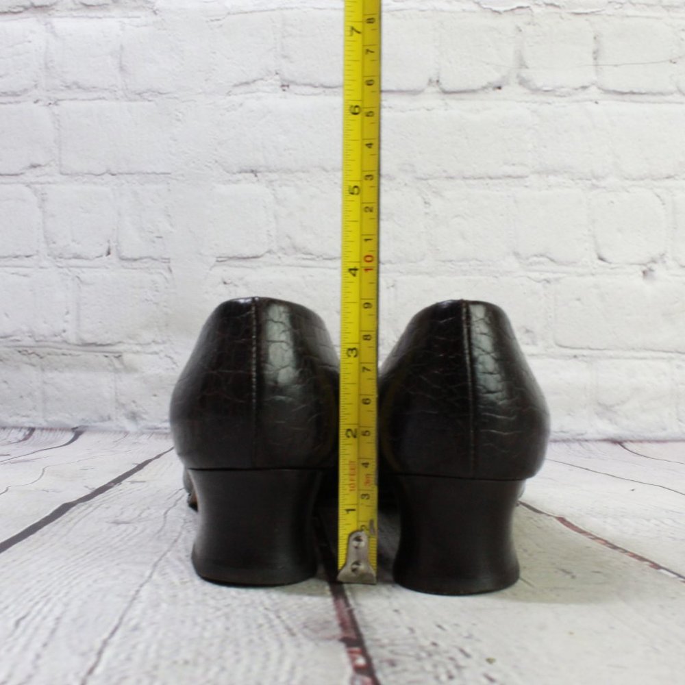 Joan & David Black Patent Leather Slip On Pumps Heel Shoes Size 6.5 B - Picture 6 of 9